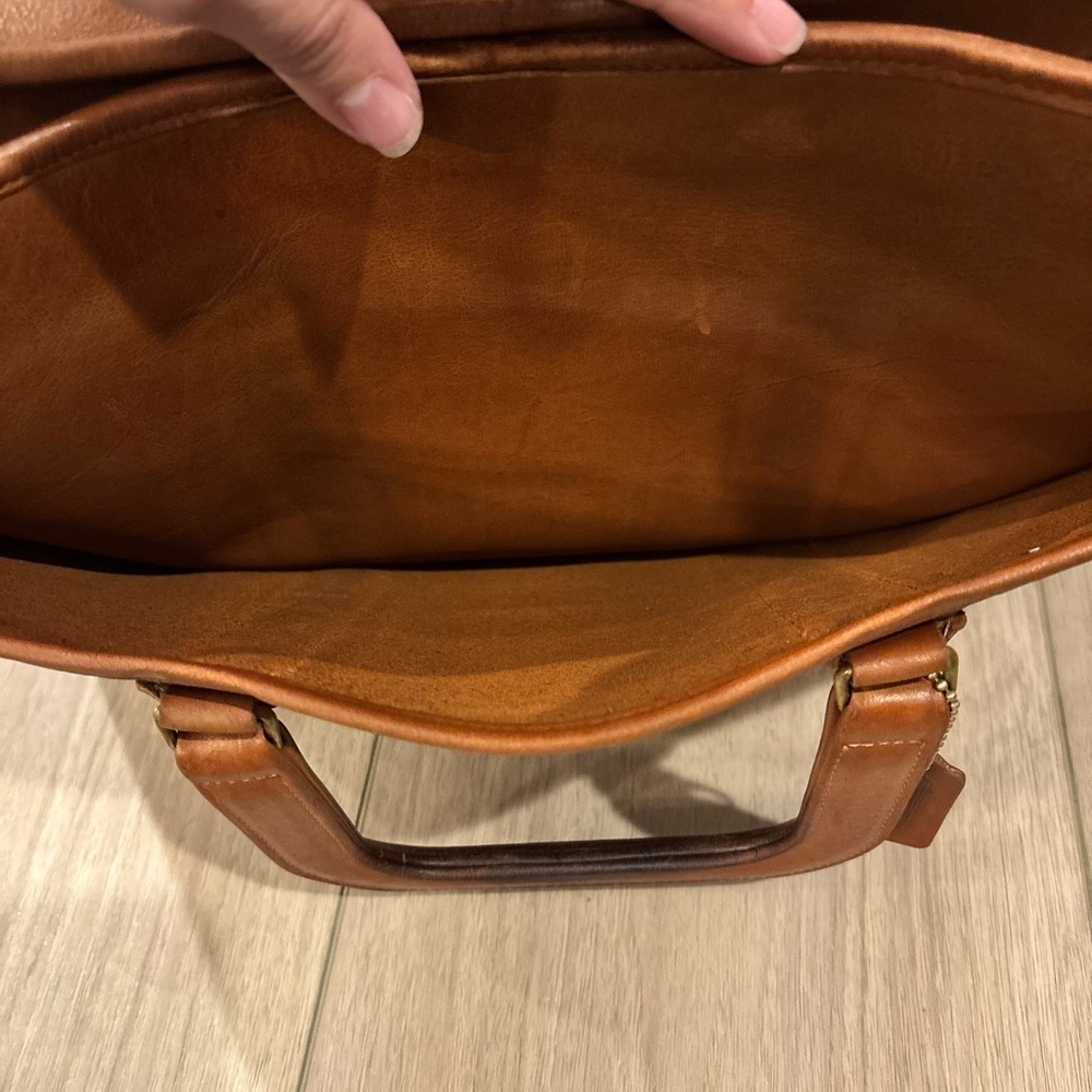 Vtg Coach Leather Embassy Briefcase Purse Handbag British Tan Brown Made in USA - Picture 12 of 12